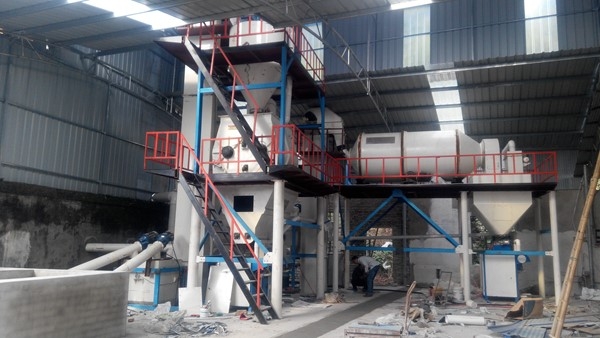 滾筒式無(wú)機(jī)?；⒅楸厣皾{生產(chǎn)線